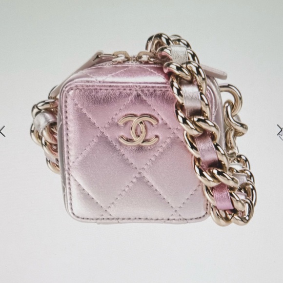 Chanel Metallic Pink Quilted Mini coco punk cube Bag with Chain - Picture 5 of 9
